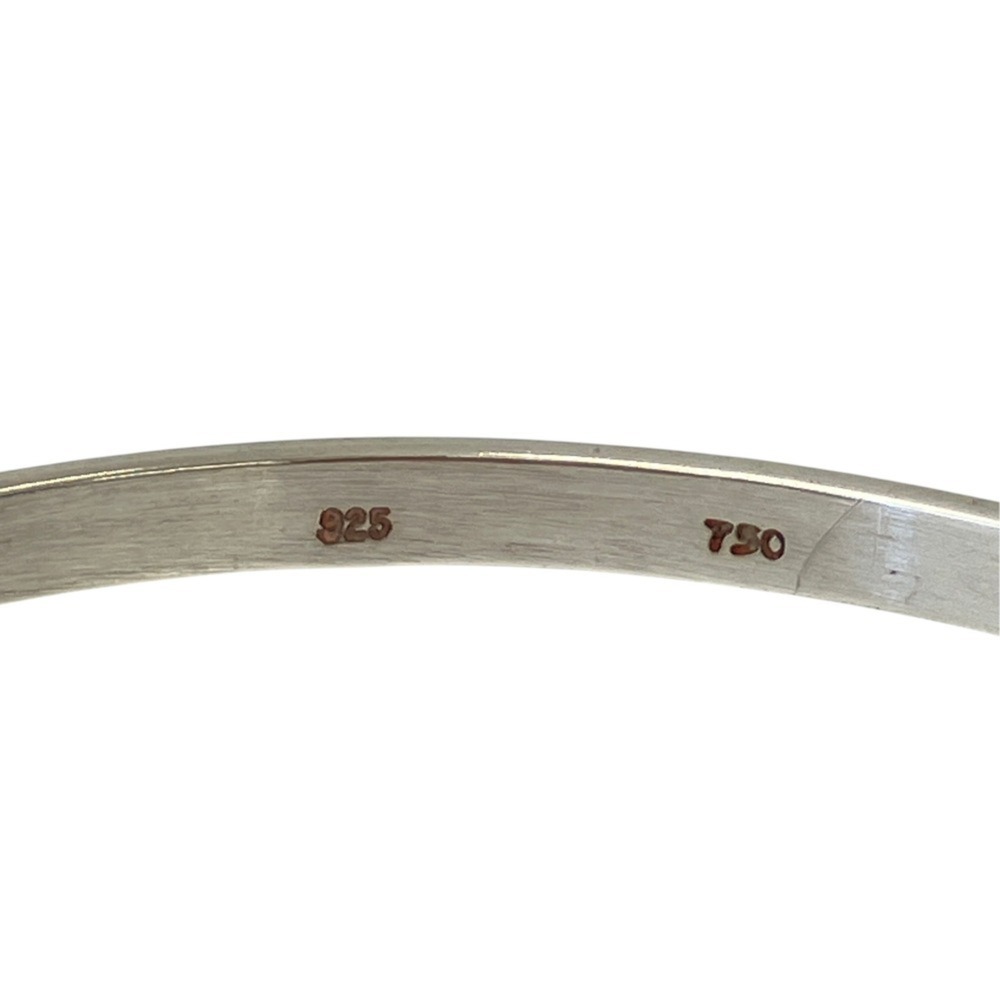 TIFFANY & Co. Tiffany 925 750 Combination Hook Eye Bangle Bracelet Silver Wom... - Picture 4 of 6